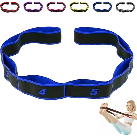 Fitness Resistance Band, Number Stretch Resistance Band with Clear Markings, 8-Section Elastic Training Bands for Stretching and Yoga