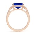 thumbnail image 2 of ANGARA Lab Grown Cushion Rectangular Blue Sapphire Engagement Ring for Women in 14K Rose Gold (Size-10x8mm) | September Birthstone, Anniversary, Jewelry Gift for Women | Lab-Grown Blue Sapphire Ring, 2 of 8