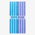 thumbnail image 2 of Superior Striped Cotton Large Oversized Beach Towel, 34" x 68", Cool, Blue/ Purple, 2 of 12