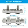 thumbnail image 2 of HUGFEGWE 12Pcs M2 304 Stainless Steel Double Wire Rope Clip Cable Clamps for 1/16 Inch Diameter Wire Rope CJB91-55185, 2 of 5