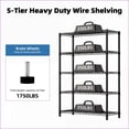 thumbnail image 4 of 5-Tier Storage Shelving Unit | 1750 lbs Capacity | Carbon Steel | Minimalist | 17.7D x 47.2W x 72.3H, 4 of 8