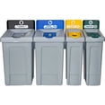 thumbnail image 3 of 33 Gallon Recycling Station Bin, Modular Waste Container with Lid, Billboard Sign & Label Kit, Commercial Recycling System, Mixed, 3 of 7
