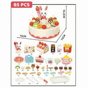 Mundo Toys Birthday Cake Toy Set, 85 Pieces Pretend Play Food Dessert Kitchen Toy for Kids Ages 3+