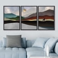 thumbnail image 3 of IDEA4WALL Framed Canvas Print Wall Art Set Multicolor Pastel Mountain Range Waves Nature Wilderness Modern Art Decorative Landscape Rustic for Living Room, Bedroom, Office - 16"x24"x3 Black, 3 of 5