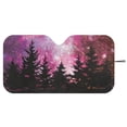 thumbnail image 3 of Xixirimido Car Windshield Sun Shade Car Sun Visor Block UV Rays Foldable Automotive Windshield Sunshades Front Window Sun Blocker Keep Your Vehicle Cool, Forest Starry Night Pink, 3 of 8