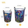 thumbnail image 3 of Fuzoiu Cosmic Purple Irises Print Circular Hamper,Laundry Basket with Handle,Collapsible Laundry,Dirty Clothes Storage Basket,for Bedroom Bathroom Dorm Living Room-Small, 3 of 6