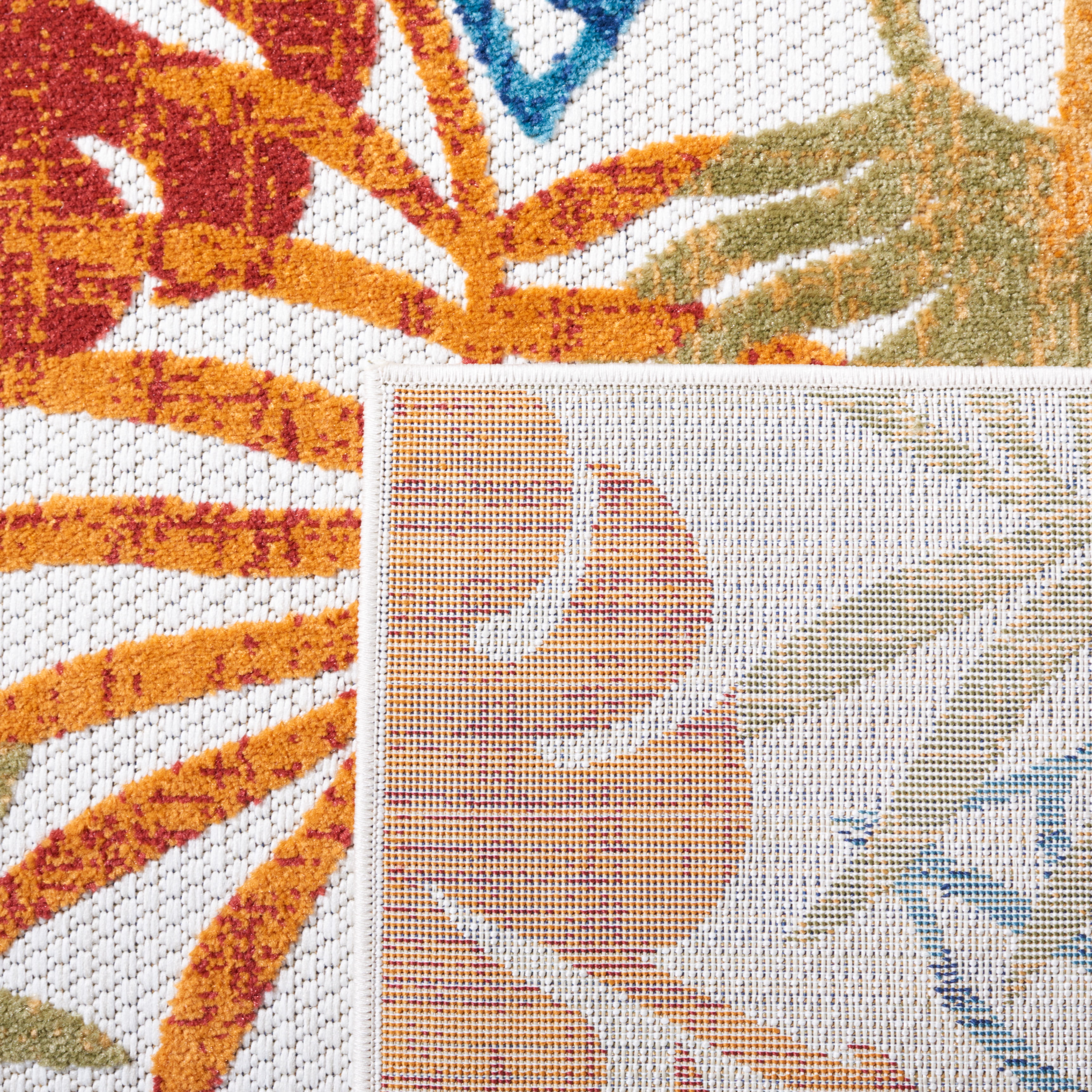 Safavieh Cabana Rug Collection Off-White Nature & Floral Power Loomed Outdoor Rugs, 9' x 12', Water-Resistant