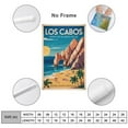 thumbnail image 2 of Vintage Los Cabos Cityscape Retro Mexican Tourism with Scenic Landmarks & Ocean Views Print Poster, 2 of 8