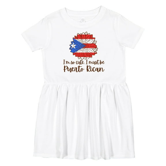 Inktastic I'm So Cute, I Must Be Puerto Rican Sunflower Girls Toddler Dress