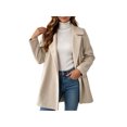 thumbnail image 6 of Zynoxe Womens Jackets With Buttons Classic Lapel Collar Winter Jackets for Women Loose Long Sleeve Mid‑Length Open Front Coat Versatile Solid Color Casual Outerwear Coat 2 Ways To Wear S, 6 of 10
