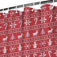 thumbnail image 3 of Red Christmas Knitted Pattern Shower Curtain 84"x72" ,Bathroom Decorative Shower Curtains Set with 12 Hooks,Modern Waterproof Washable Shower Curtain, 3 of 6