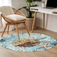 thumbnail image 5 of Round Area Rug 4ft,Marine Ocean Turtle Starfish Washable Carpet Non-Slip Runner Accent Rugs Indoor Floor Mat for Bedroom Living Room Decor,Watercolor Underwater World, 5 of 9