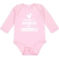 thumbnail image 3 of Inktastic Easily Distracted by Squirrels Boys or Girls Long Sleeve Baby Bodysuit, 3 of 5