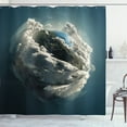 thumbnail image 1 of Ambesonne Earth Shower Curtain, Planet Majestic Clouds, 69"Wx84"L, Petrol Blue White, 1 of 3