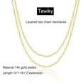 thumbnail image 5 of Gold Chain Necklace for Women, 14k Gold Plated Thin Beaded Wave Box Chain Necklace Dainty Gold Necklace Simple Layered Gold Choker Necklaces Minimalist Gold Link Chain Trendy Jewelry for Women, 5 of 14