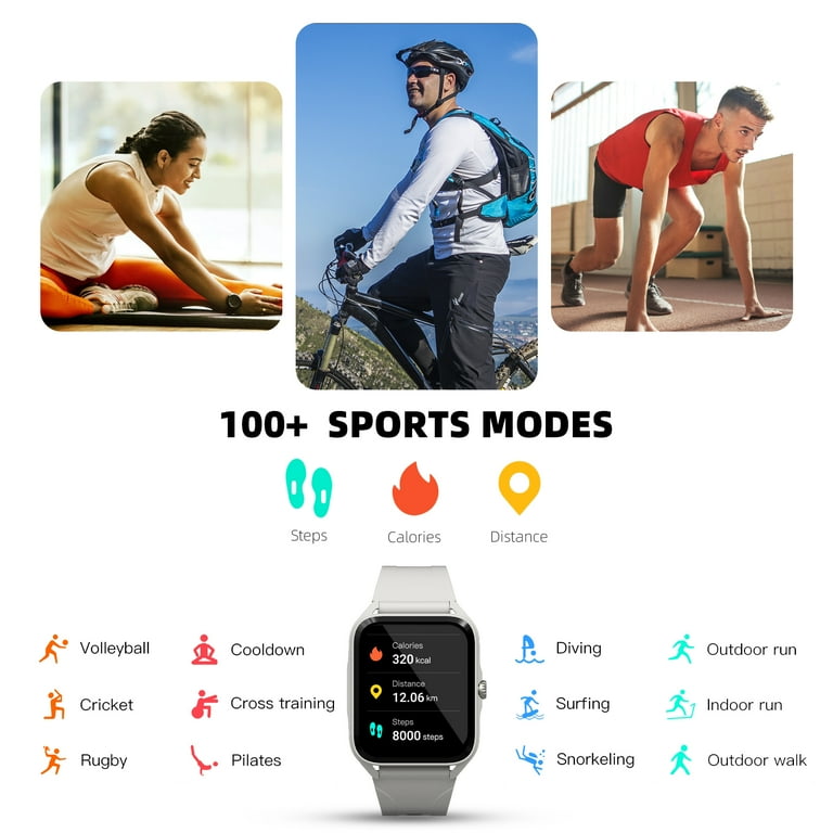 G Tide Smart Wristwatch Q1 for Men Women Bluetooth Calls with Games IP68 Waterproof for Android IOS Gray