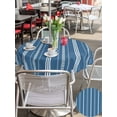 thumbnail image 4 of Outdoor Tablecloth with Umbrella Hole & Zipper, Dark Blue Stripes Round Tablecloth 54 Inch, Modern Abstract Striped Minimalist Farmhouse Patio Table Cover Waterproof Table Cloth for Picnic/Party, 4 of 7