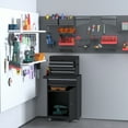 thumbnail image 2 of DURHAND Rolling Tool Cabinet 2 in 1 Top Chest Storage Box 5 Drawers with Pegboard and Adjustable Shelf, Black, 2 of 9