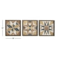 thumbnail image 3 of DecMode Multi Colored Wood Handmade Southwestern Geometric Wall Decor (3 Count), 3 of 10