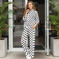 thumbnail image 3 of Garronmavis Women's Sweatsuits Womens Sweat Set Polka Dot Hoodie and Sweatpants Set for Women 2 Piece Outfits Wide Leg Sweatpant with Pockets White, Size L, 3 of 6