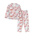 thumbnail image 1 of Balery Tropical Corals Seahorse Conjunto de Pijama con Estampado para Mujer, Conjunto de Dos Piezas con Manga Larga, Ropa de Dormir Suave con Bolsillos, Pijamas Cómodos-Small, 1 of 7