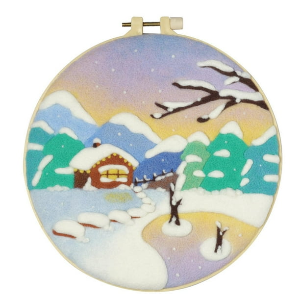 1 Juego de accesorios de Material de fieltro de lana para adultos, adorno DIY para manualidades, Interior Montaña de nieve Zulema Fieltro Impreso