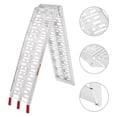 thumbnail image 2 of 1Pc 7.5' Aluminum Folding Loading Ramp Pickup Trucks Bed, Trailers Ramp Dirt Bike UTV ATV Trucks Lawn Mowers Cargo Trailer Loading Ramp 89.8" Lx11 W 750 lbs Capacity, 2 of 7