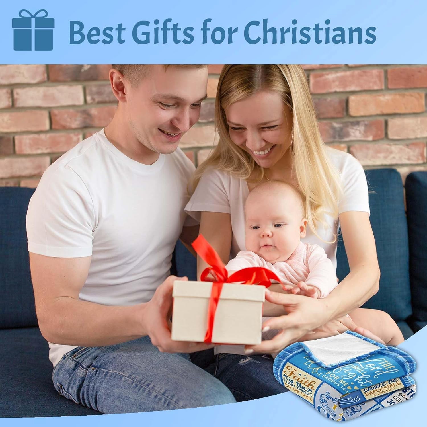 Christian Gifts for Men, I Am a Child of God Blankets 60"x50", Christmas Inspirational Catholic Religious Gift, Baptism Confirmation Gifts for Boys