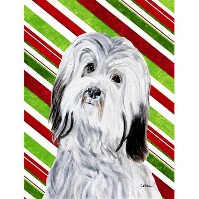 Carolines Treasures SC9809GF Havanese Candy Cane Christmas Flag Garden Size