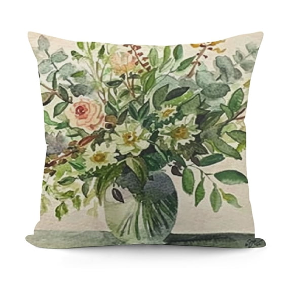 YINGXI Home Sweet Home Eucalyptus Leaves Green Throw Pillow Covers,Spring Summer Seasonal Decorations for Home 12x12in