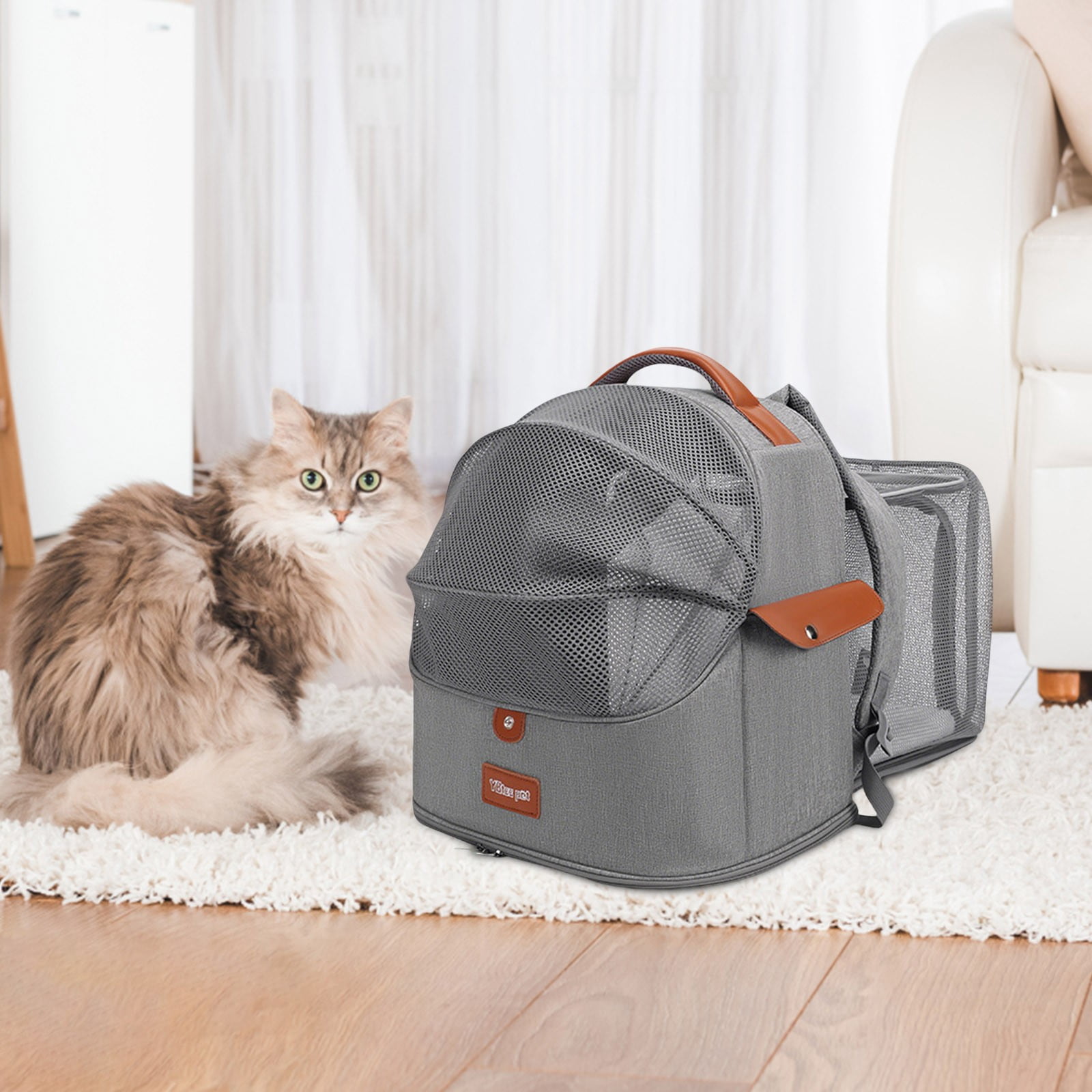 Pet Backpack Nylon Comfortable Chew Resistant for Cats Dogs Indoor Outdoor Travel Hiking