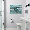 thumbnail image 2 of Teal Sea Turtle Bathroom Decor Wall Art Sea Turtle Wisdom Inspirational Quotes Starfish Beach Ocean Costal Theme Pictures Wall Decor Canvas Painting Prints Artwork Framed for Bathroom Bedroom 16"x12", 2 of 6