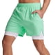 thumbnail image 5 of Shorts deportivos 2 en 1 para hombre con cremallera de bucle de toalla, 5 of 7