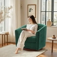 thumbnail image 2 of Swivel Accent Chair for Living Room, Sofa Chairs with Wood Base Side, Comfy Swivel Accent Chair with Wide Upholstered, for Living Room, 2 of 7
