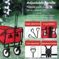 thumbnail image 2 of Wubio Collapsible Wagon,Portable Folding Wagon Garden Cart Outdoor Utility Grocery Wagon for Shopping, Beach, Camping, Sports, Picnic (Red), 2 of 9