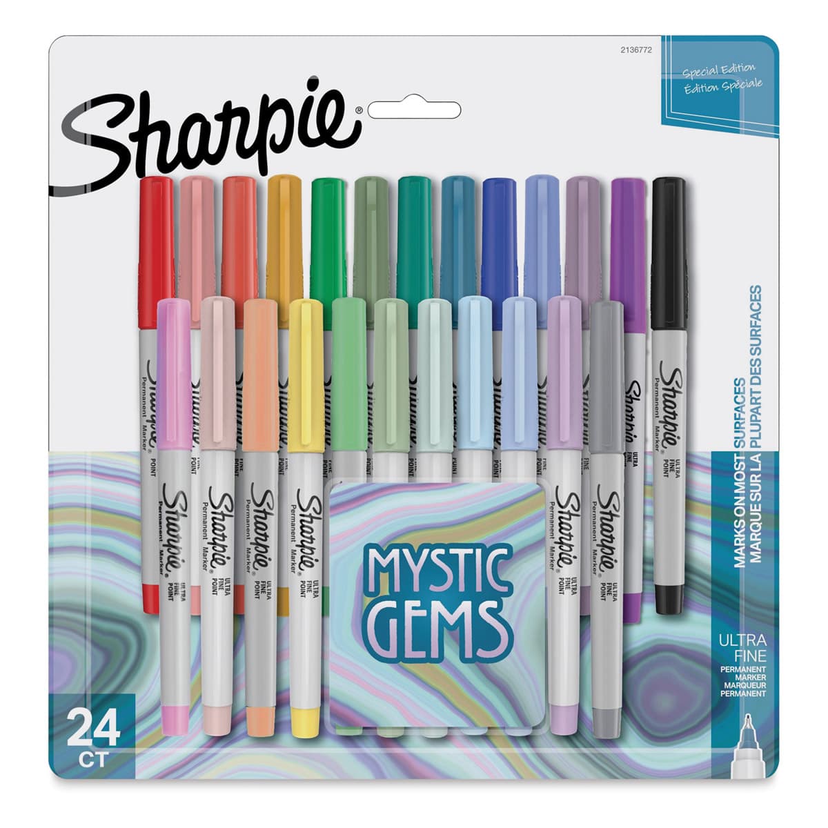 Sharpie Mystic Gem Permanent Markers, 24 Count