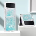 thumbnail image 2 of Glitter Liquid Case for Samsung Galaxy Z Flip 3 for Girls Women, Bling Quicksand Clear Soft TPU Cover Shiny Sparkle Luxury Floating Protective Case for Samsung Galaxy Z Flip3 RLS Silver Blue, 2 of 12