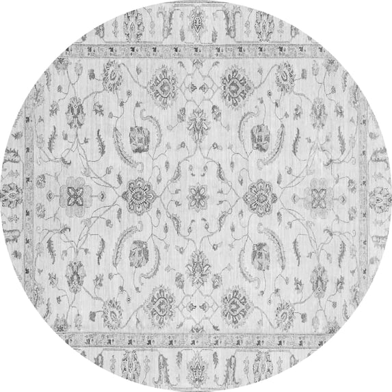 Ahgly Company Indoor Round Oriental Gray Traditional Area Rugs, 5' Round
