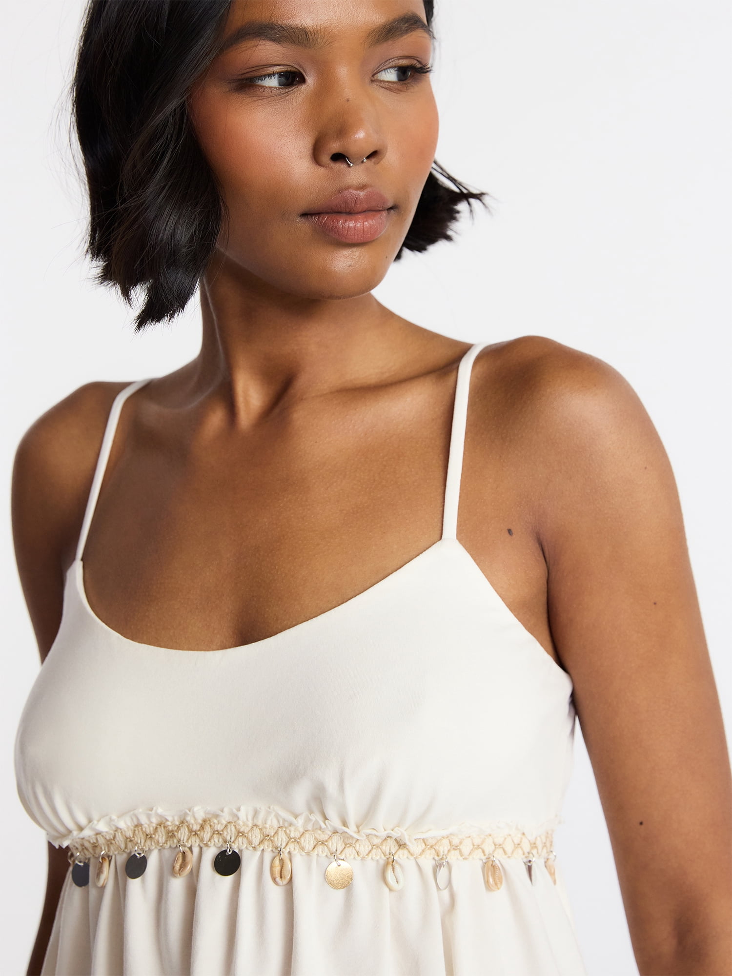 No Boundaries Shell Babydoll Cami, Women's XXS - XXL