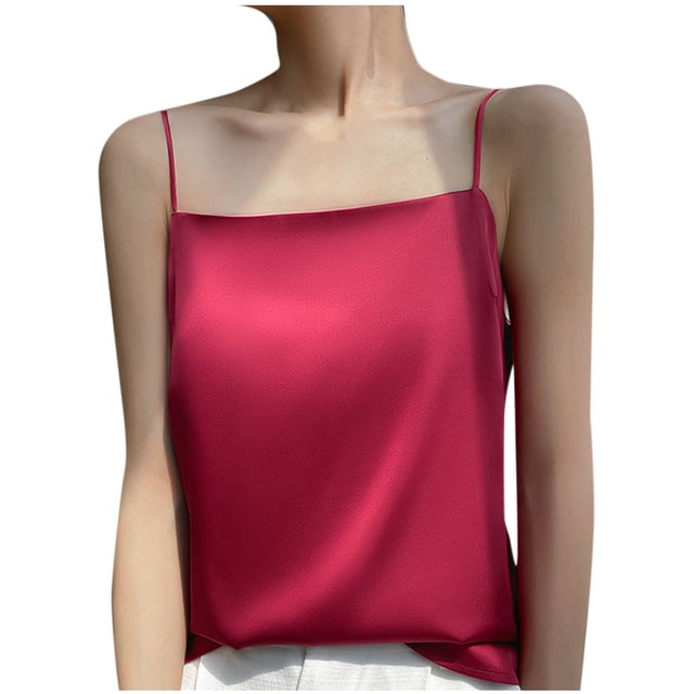 Timegard Womens Camisole Tank Tops Spaghetti Strap Sleeveless Shirts Solid Color Comfy Soft Tops