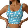 thumbnail image 2 of Uemuo Cute Healthy Teeth Pattern Women's Sports Bra - High Impact Support, Breathable, and Comfortable Athletic Bra for Running, Yoga, and Workouts, 2 of 9
