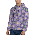thumbnail image 2 of Hoodies for Men - Purple Daisies Flowers Long Sleeve Comfrt Men'S Fashion Hoodies & Sweatshirts, Sweatshirts for Men Hoodies Pullover Clothing Clothes with Pouch, 2 of 7