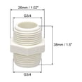 thumbnail image 2 of Conector de Adaptador de Rosca Macho G3/4 x G3/4, 5 Piezas, Accesorio de Tubo, Niple Hexagonal, 2 of 3