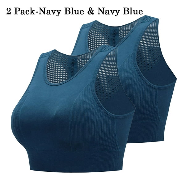 2 Pack Sports Bras for Womens-Hollow Cut/Back Yoga Workout Fitness Vest Crop Tops