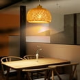 thumbnail image 2 of Bamboo Pendant Light 14.96 inches Hand-woven Natural Rattan Bamboo Light Beige Bohemian Style Hanging Chandelier Retro Island Restaurant Ceiling Light, 2 of 8