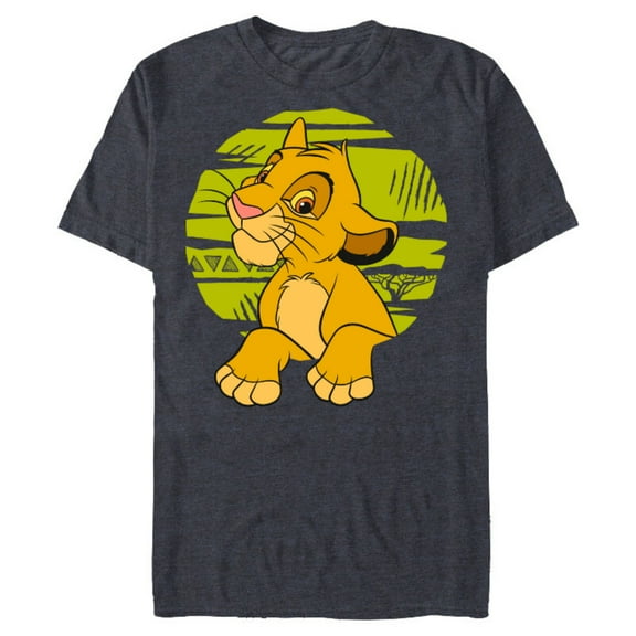 Disney The Lion King Young Simba Paws Green 90s - Short Sleeve Blended T-Shirt for Adults - Customized-Navy Heather