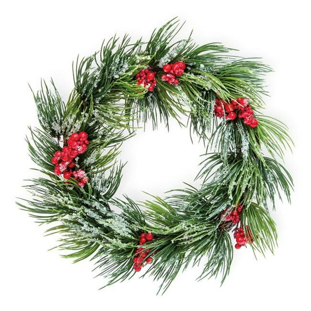 14 Dia. x 4 in. Frosted Pine Berries Wreath