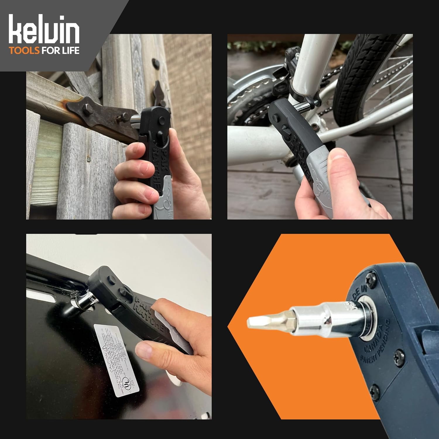 Kelvin Tools PakRatchet: Compact Right-Angled Ratchet Socket and Screwdriver Set - Mini Ratcheting Socket set and Screwdriver, 90 Degree for Tight Spaces, 11 in 1 Impact