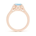 thumbnail image 2 of Angara Natural 1 Ct. Aquamarine with Diamond Vintage Inspired Ring in 14K Rose Gold for Women (Ring Size: 11.5), 2 of 9