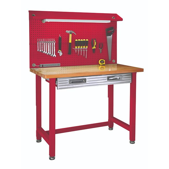 Seville Classics UltraHD Lighted Workcenter, Red